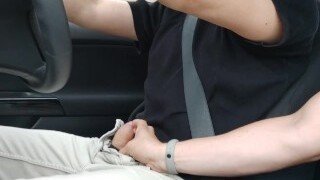 I went from masturbating in front of the Uber driver to giving him a handjob. The Uber driver let me caress his cock after he watched me play with my cock.