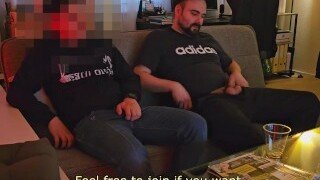 My straight friend catches me masturbating and joins me in jerking off my cock. My straight friend and I give each other handjobs after he catches me masturbating.